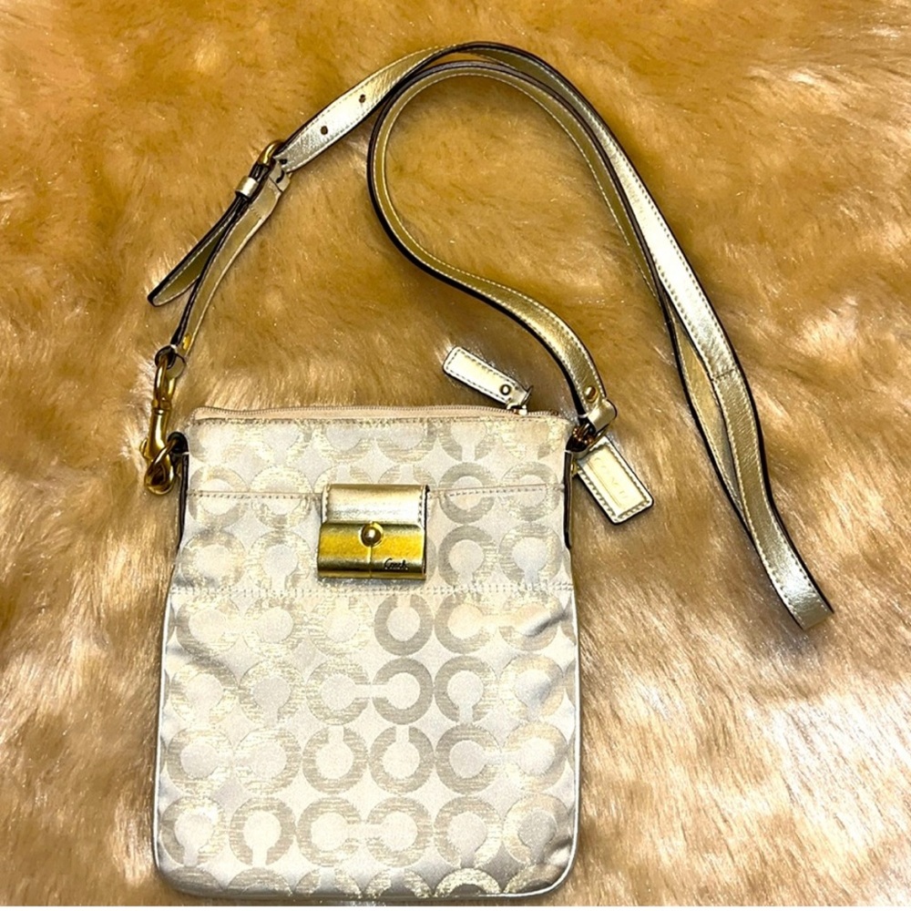 Coach Signature OP Art Slim Swing Back Crossbody